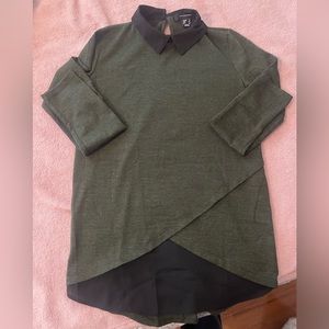 Forest green and black long sleeve shirt. Great for the office